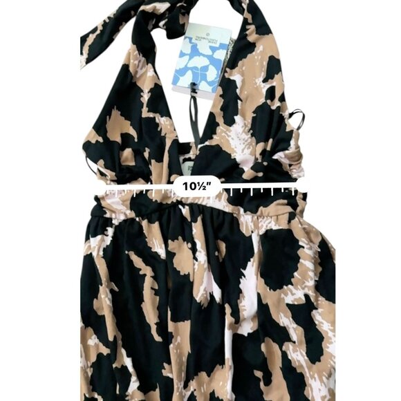 Diane Von Furstenberg X Target Leopard Print Halter Jumpsuit Cotton/Lyocell XXS - Picture 9 of 9